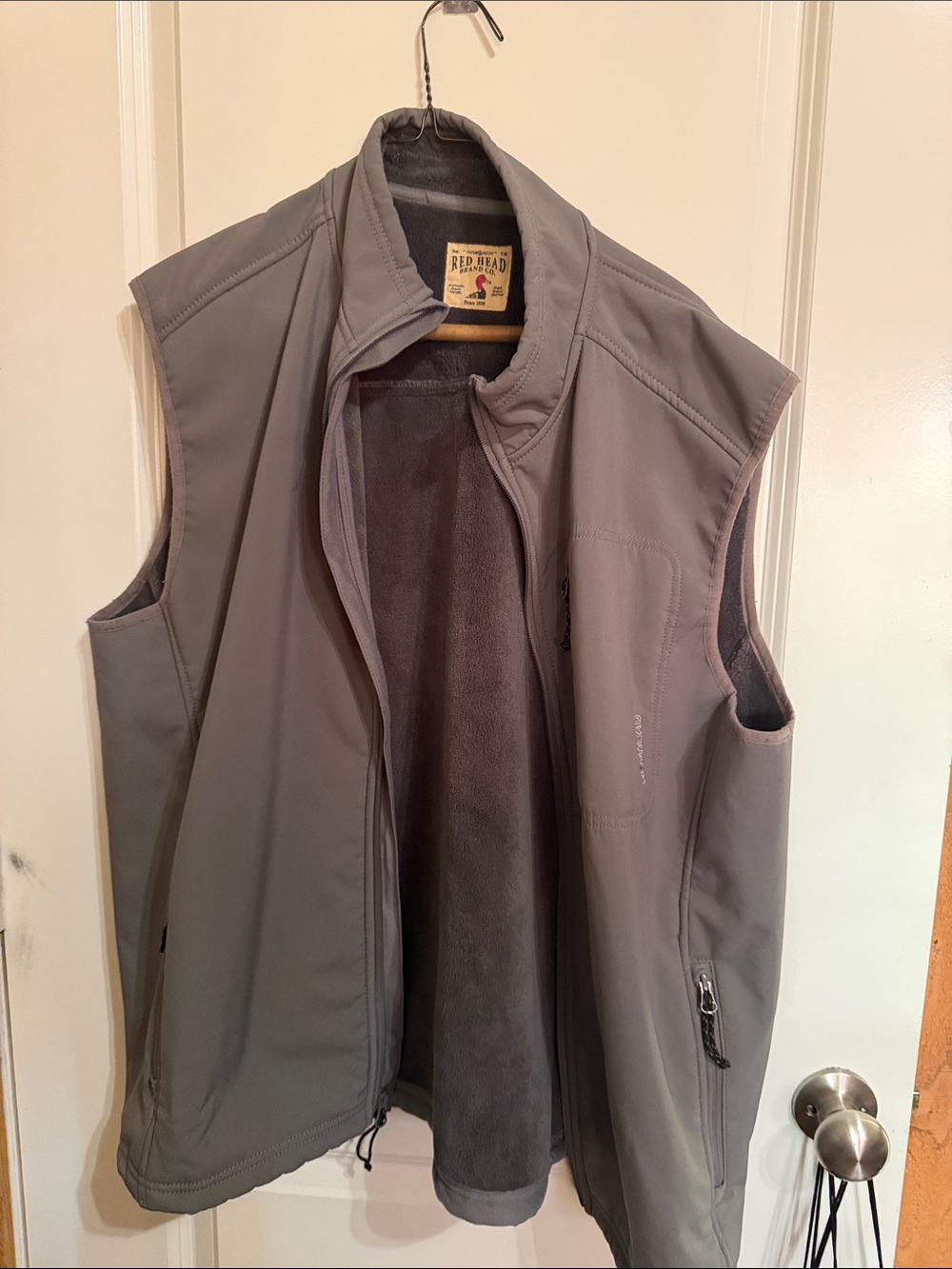 RedHead Men's Gray Softshell Vest with Fleece Lining